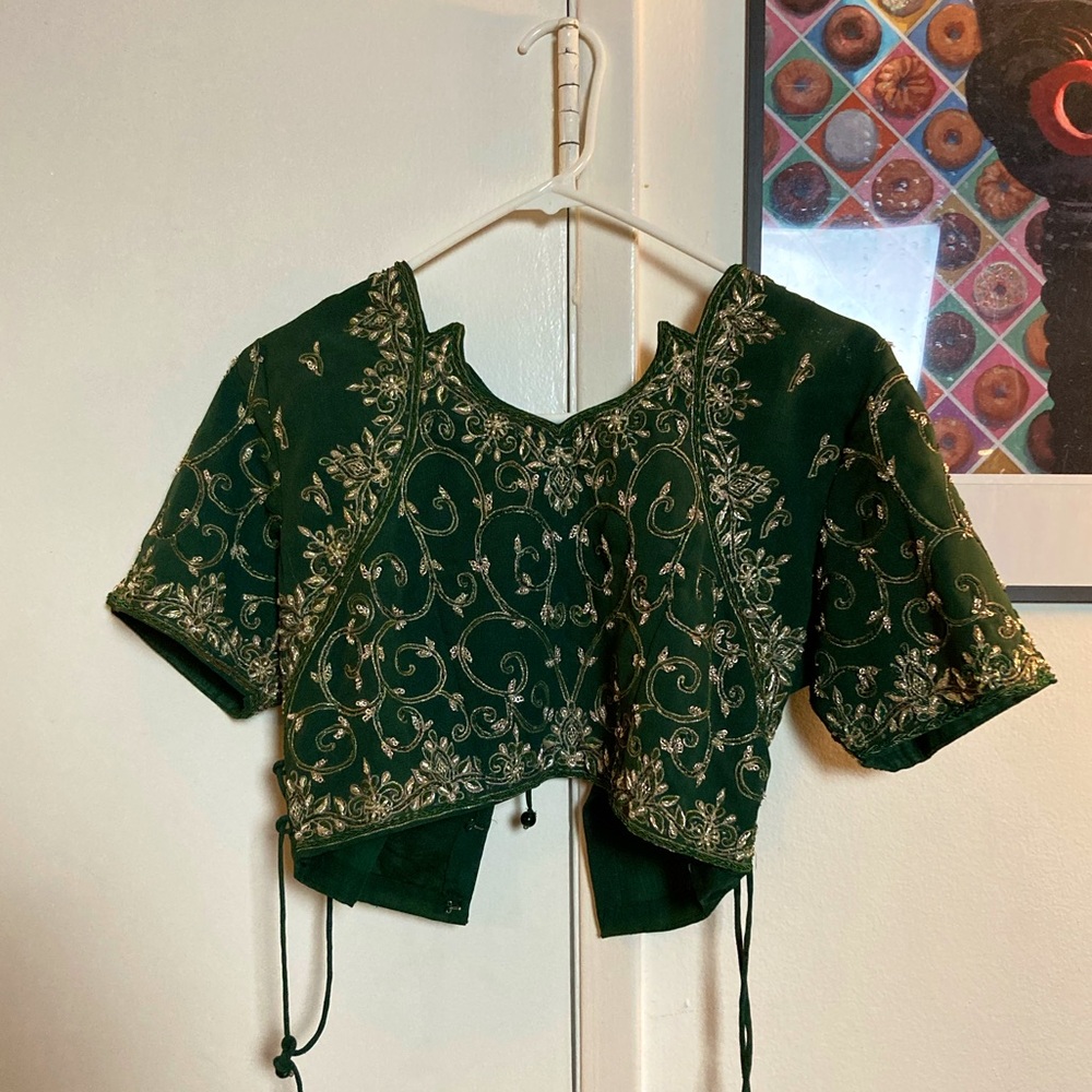 Green Gagra Choli (aka lengha choli)